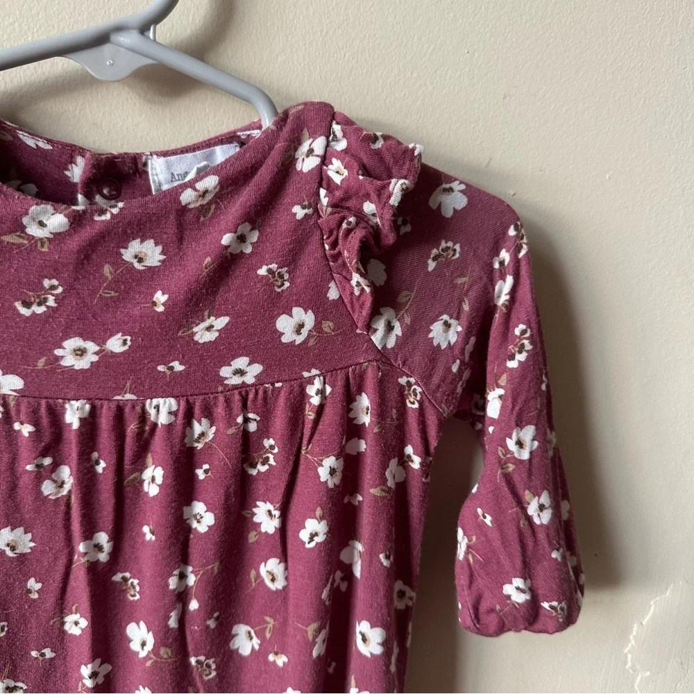 Angel Dear -Maroon Floral Romper Size 3-6m Soft and cute for holidays! - Picture 2 of 5